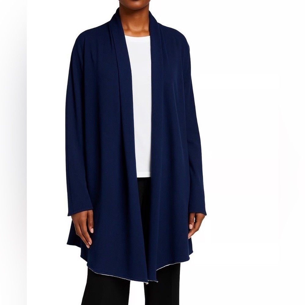 Frank & Eileen Tee Lab Triple Fleece Blue Navy Cardigan Jacket Coat M/L *STAIN*‎